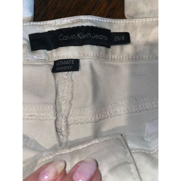 VTG Calvin Klein Jeans Women's Ultimate Skinny Jeans Grey Camo Design Size 29/8 - Picture 8 of 14